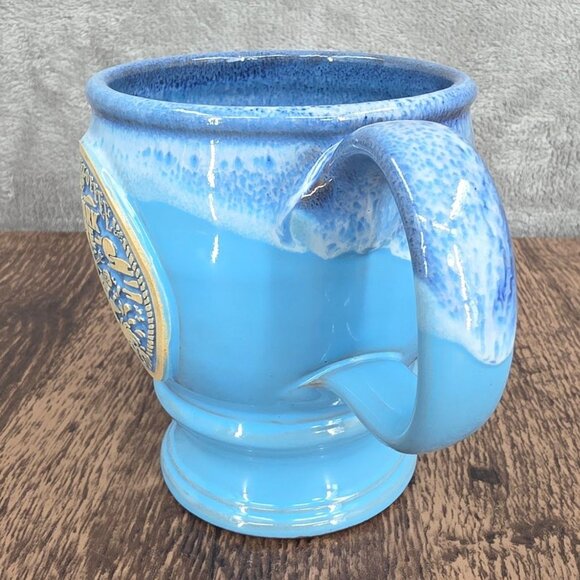 Bones Coffee Company Shark Bite Mug Blue Handmade USA Deneen Pottery 2021 Rare - Picture 6 of 11